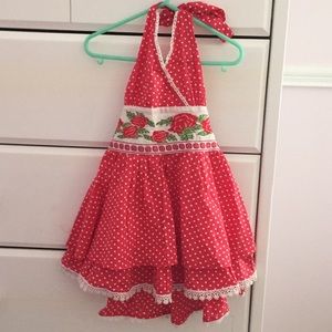 Mim pi size 92/ 2 years red halter dress